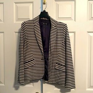 Denim blue and cream striped blazer. NY& Co size 8